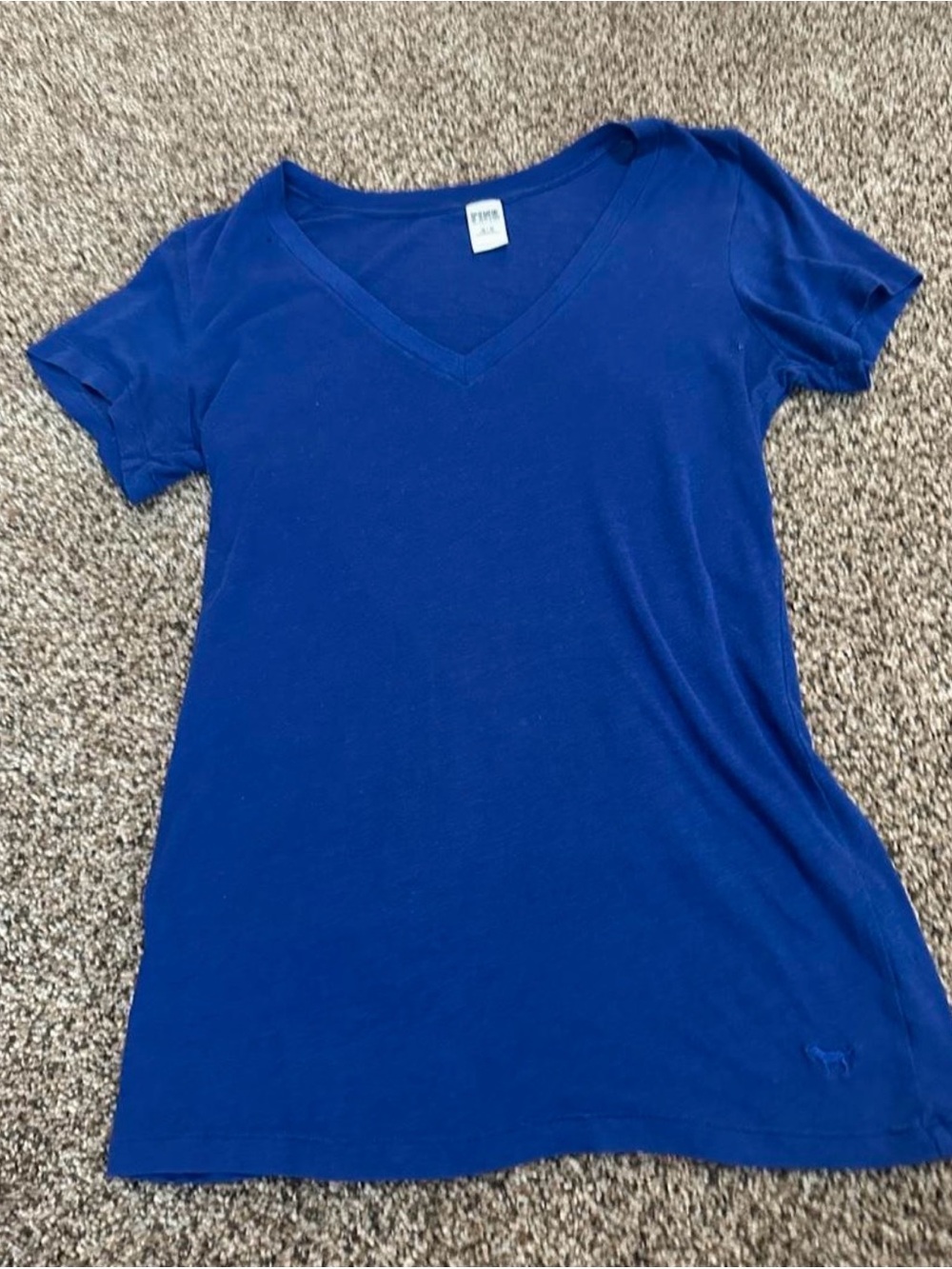 PINK Victoria's Secret Royal Blue V-Neck Short Sleeve Tee